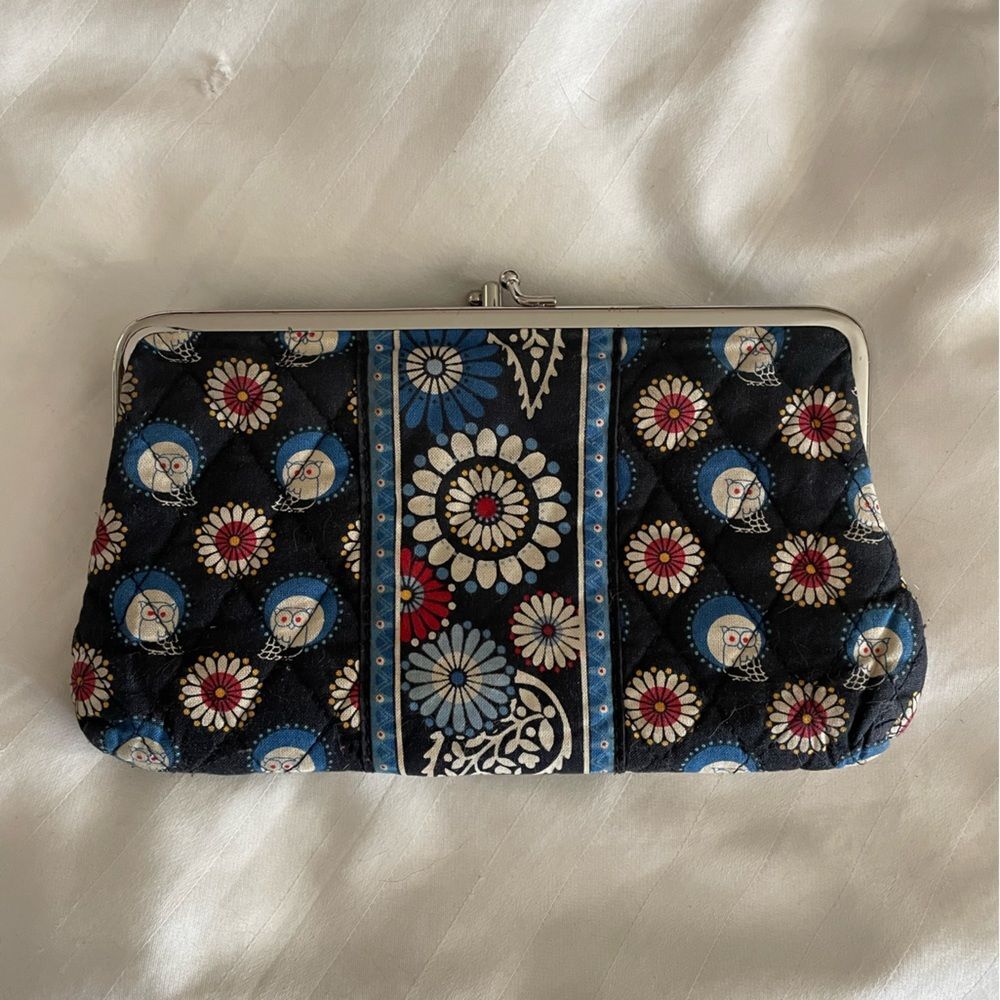 Vera Bradley owl wallet clutch one size OS blue black navy